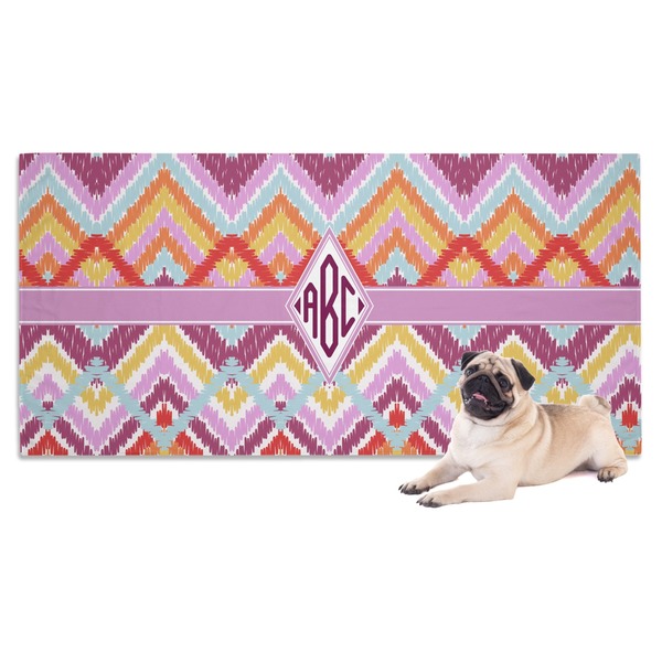 Custom Ikat Chevron Dog Towel (Personalized)