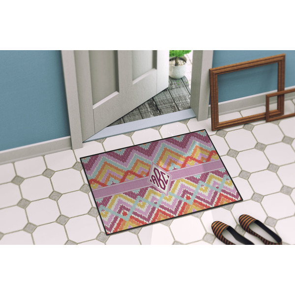 Ikat Chevron Door Mat Lifestyle