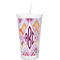 Ikat Chevron Double Wall Tumbler with Straw (Personalized)