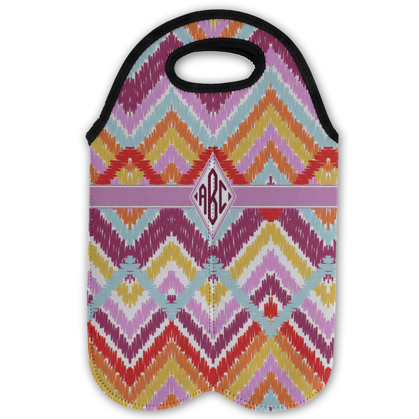 Ikat Chevron Double Wine Tote - Flat (new)