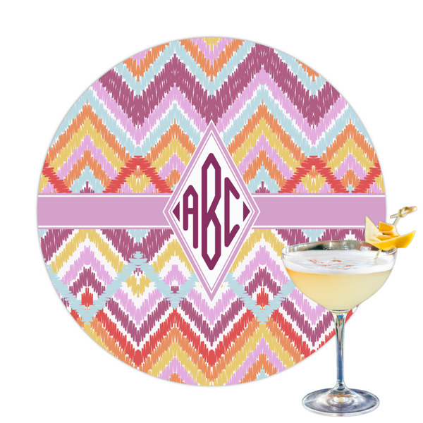 Custom Ikat Chevron Printed Drink Topper (Personalized)