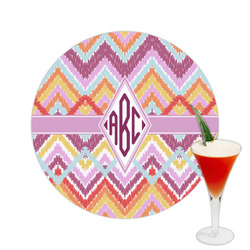 Ikat Chevron Printed Drink Topper -  2.5" (Personalized)