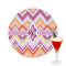 Ikat Chevron Printed Drink Topper -  2.5" (Personalized)