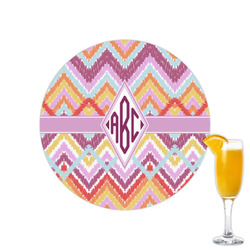 Ikat Chevron Printed Drink Topper - 2.15" (Personalized)