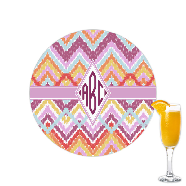 Custom Ikat Chevron Printed Drink Topper - 2.15" (Personalized)
