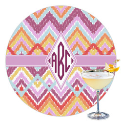 Ikat Chevron Printed Drink Topper - 3.5" (Personalized)