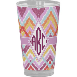 Ikat Chevron Pint Glass - Full Color (Personalized)
