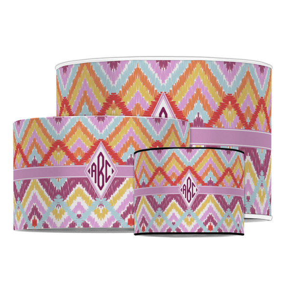 Ikat Chevron Drum Lampshades - MAIN