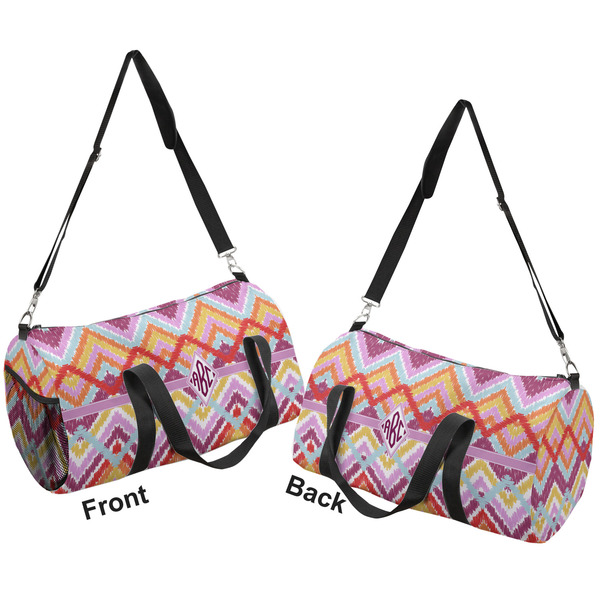 Ikat Chevron Duffle bag small front and back sides