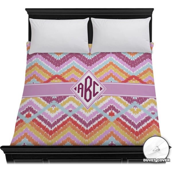 Custom Ikat Chevron Duvet Cover - Full / Queen (Personalized)