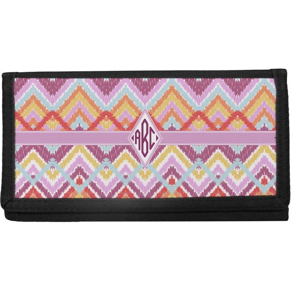 Custom Ikat Chevron Canvas Checkbook Cover (Personalized)