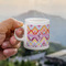 Ikat Chevron Espresso Cup - 3oz LIFESTYLE (new hand)
