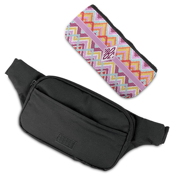 Ikat Chevron Fanny Packs - FLAT (flap off)