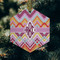 Ikat Chevron Frosted Glass Ornament - Hexagon (Lifestyle)