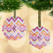 Ikat Chevron Frosted Glass Ornament - MAIN PARENT