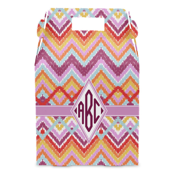 Ikat Chevron Gable Favor Box - Front