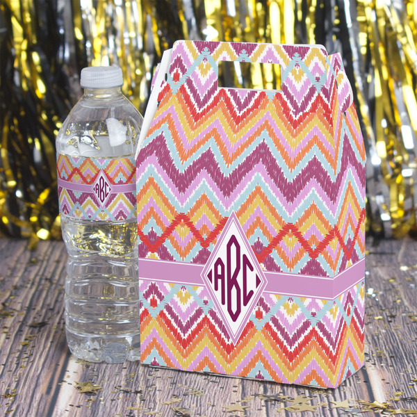 Ikat Chevron Gable Favor Box - In Context