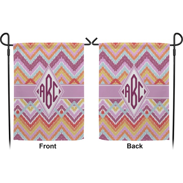 Ikat Chevron Garden Flag - Double Sided Front and Back