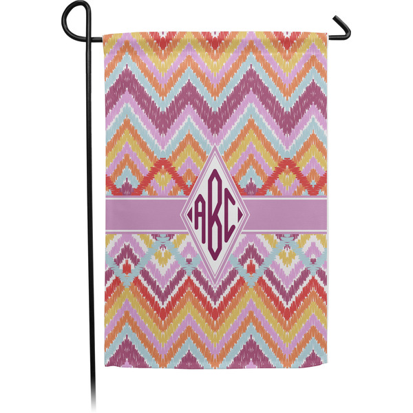 Custom Ikat Chevron Garden Flag (Personalized)