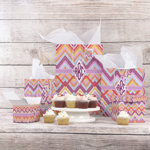 Ikat Chevron Gift Bags - In Context