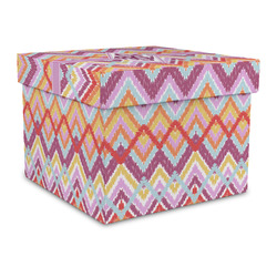 Ikat Chevron Gift Box with Lid - Canvas Wrapped - Large (Personalized)