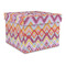 Ikat Chevron Gift Boxes with Lid - Canvas Wrapped - Large - Front/Main