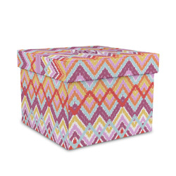 Ikat Chevron Gift Box with Lid - Canvas Wrapped - Medium (Personalized)