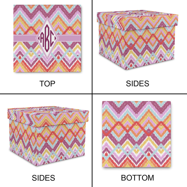 Ikat Chevron Gift Boxes with Lid - Canvas Wrapped - Small - Approval