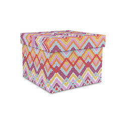 Ikat Chevron Gift Box with Lid - Canvas Wrapped - Small (Personalized)