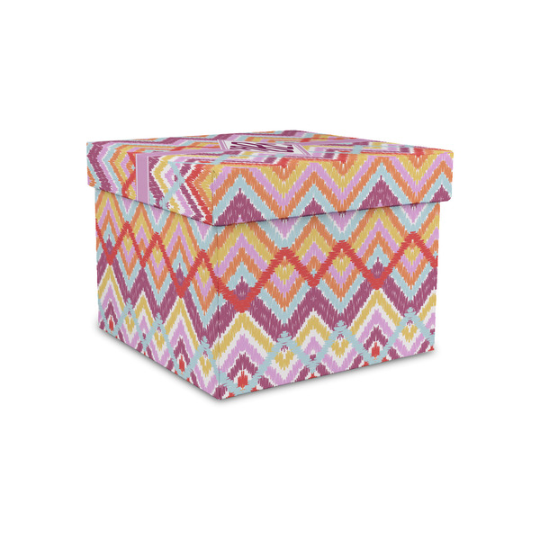 Custom Ikat Chevron Gift Box with Lid - Canvas Wrapped - Small (Personalized)