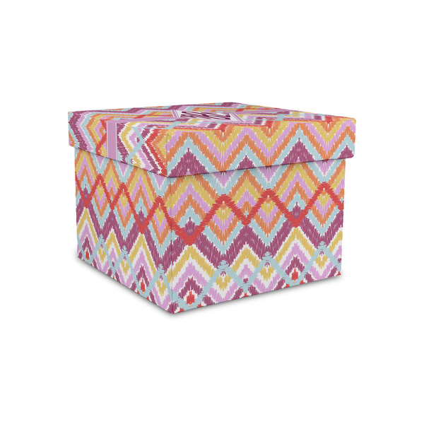 Custom Ikat Chevron Gift Box with Lid - Canvas Wrapped - Small (Personalized)