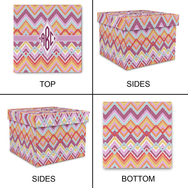 Ikat Chevron Gift Boxes with Lid - Canvas Wrapped - X-Large - Approval