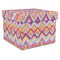 Ikat Chevron Gift Boxes with Lid - Canvas Wrapped - X-Large - Front/Main