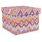Ikat Chevron Gift Box with Lid - Canvas Wrapped - X-Large (Personalized)