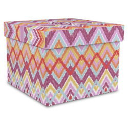 Ikat Chevron Gift Box with Lid - Canvas Wrapped - XX-Large (Personalized)