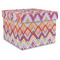 Ikat Chevron Gift Boxes with Lid - Canvas Wrapped - XX-Large - Front/Main