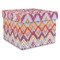 Ikat Chevron Gift Box with Lid - Canvas Wrapped - XX-Large (Personalized)