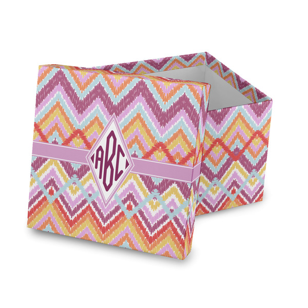 Custom Ikat Chevron Gift Box with Lid - Canvas Wrapped (Personalized)