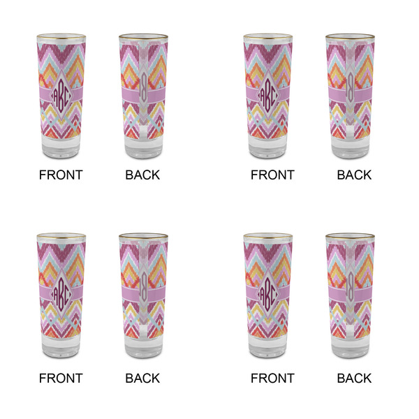 Ikat Chevron Glass Shot Glass - 2 oz - Set of 4 - APPROVAL