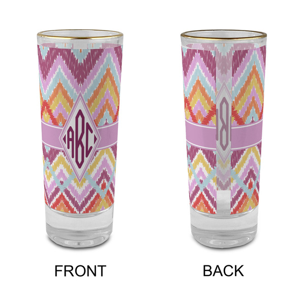 Ikat Chevron Glass Shot Glass - 2 oz - Single - APPROVAL