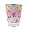 Ikat Chevron Glass Shot Glass - With gold rim - FRONT
