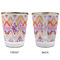 Ikat Chevron Glass Shot Glass - with gold rim - APPROVAL
