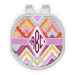 Ikat Chevron Golf Ball Marker - Hat Clip - Silver