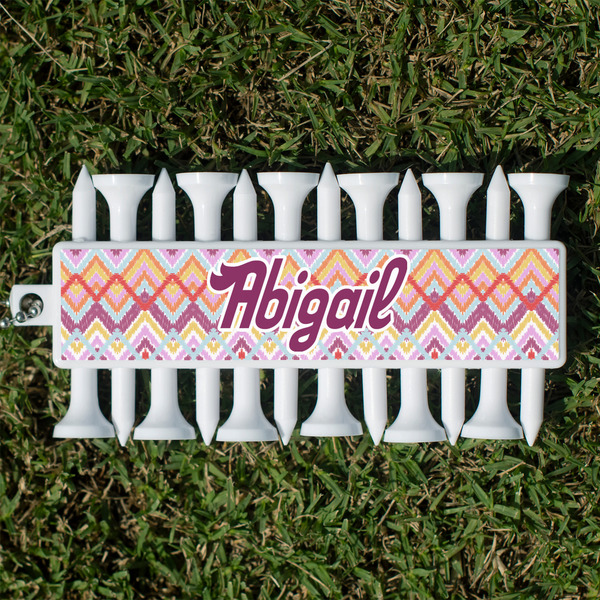 Custom Ikat Chevron Golf Tees & Ball Markers Set (Personalized)