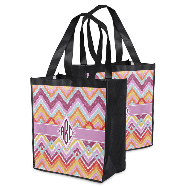 Ikat Chevron Grocery Bag - MAIN