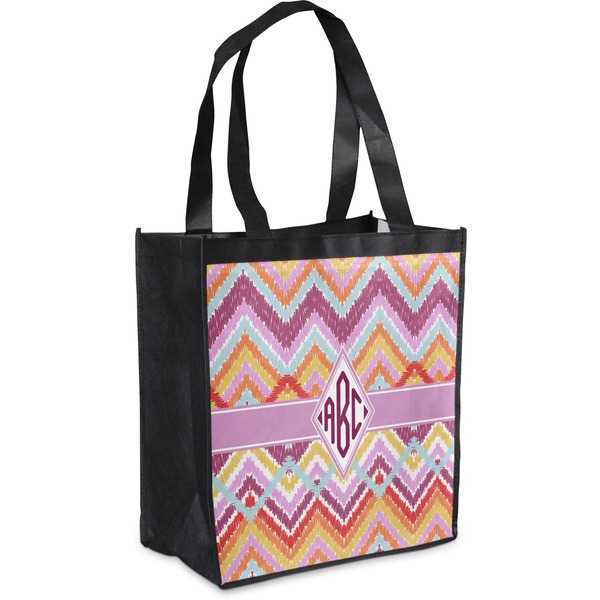 Custom Ikat Chevron Grocery Bag (Personalized)