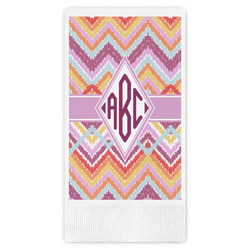 Ikat Chevron Guest Napkins - Full Color - Embossed Edge (Personalized)