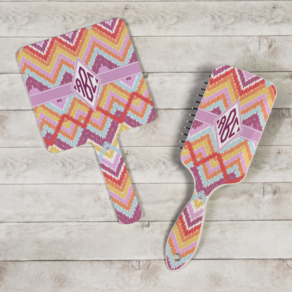 Ikat Chevron Hand Mirrors - In Context