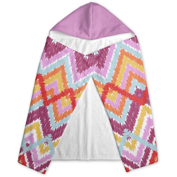 Ikat Chevron Hooded Towel - Folded