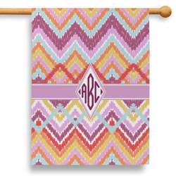 Ikat Chevron 28" House Flag - Double Sided (Personalized)